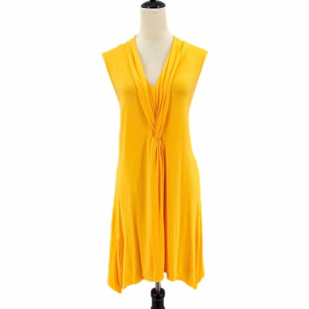 Soft Surroundings Yellow Cybele Jersey Tunic Sleeveless Twist V-neck Tank Top